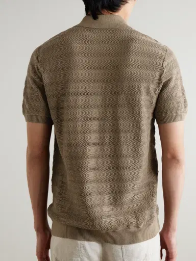 Frescobol Carioca Vidal Open-Knit Cotton Polo Shirt - Men | Thumbnail 3 Frescobol Carioca Vidal Open-Knit Cotton Polo Shirt - Men | Thumbnail 3
