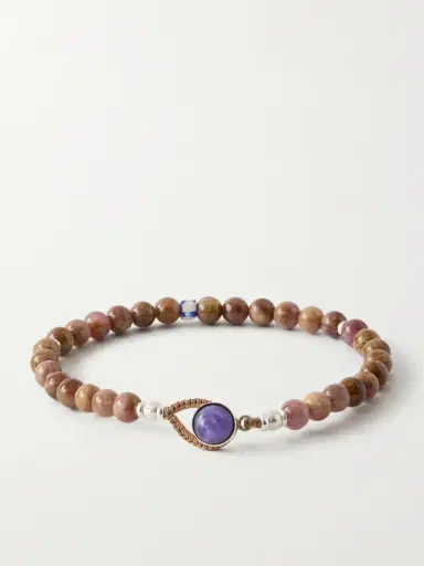 Mikia Circle8 Sterling Silver, Tourmaline Cat's Eye and Charoite Beaded Bracelet - Men | Thumbnail 3 Mikia Circle8 Sterling Silver, Tourmaline Cat's Eye and Charoite Beaded Bracelet - Men | Thumbnail 3
