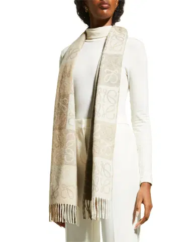 Loewe Anagram Logo Cashmere-Blend Scarf | Thumbnail 2 Loewe Anagram Logo Cashmere-Blend Scarf | Thumbnail 2