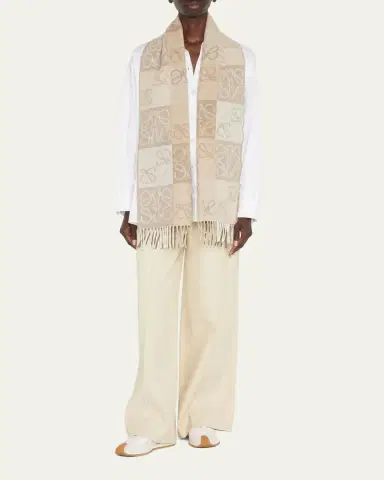Loewe Anagram Logo Cashmere-Blend Scarf | Thumbnail 4 Loewe Anagram Logo Cashmere-Blend Scarf | Thumbnail 4