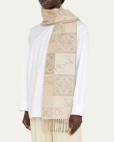 Loewe Anagram Logo Cashmere-Blend Scarf | Thumbnail 5 Loewe Anagram Logo Cashmere-Blend Scarf | Thumbnail 5