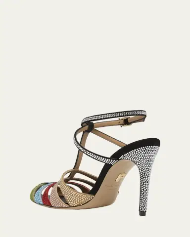 Ferragamo 95mm Lipa Rainbow Embellished Suede Pumps | Thumbnail 2 Ferragamo 95mm Lipa Rainbow Embellished Suede Pumps | Thumbnail 2