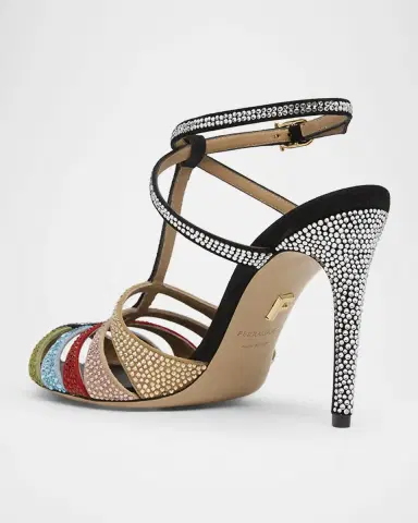 Ferragamo 95mm Lipa Rainbow Embellished Suede Pumps | Thumbnail 4 Ferragamo 95mm Lipa Rainbow Embellished Suede Pumps | Thumbnail 4