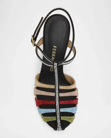 Ferragamo 95mm Lipa Rainbow Embellished Suede Pumps | Thumbnail 6 Ferragamo 95mm Lipa Rainbow Embellished Suede Pumps | Thumbnail 6