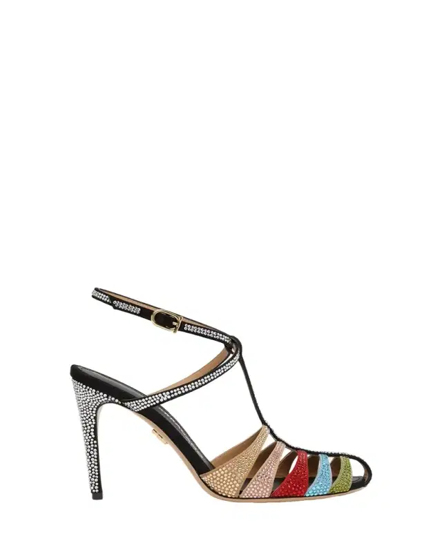 95mm Lipa Rainbow Embellished Suede Pumps 95mm Lipa Rainbow Embellished Suede Pumps