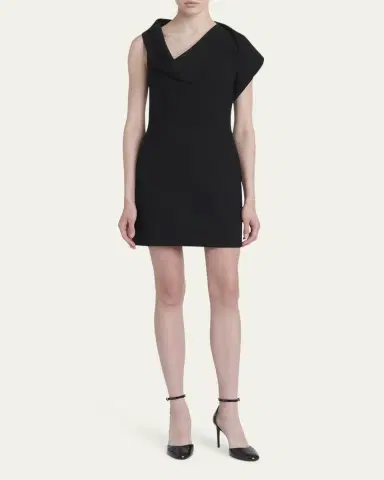 FERRAGAMO Cowl-Neck Stretch Twill Mini Dress | Thumbnail 2 FERRAGAMO Cowl-Neck Stretch Twill Mini Dress | Thumbnail 2