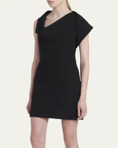 FERRAGAMO Cowl-Neck Stretch Twill Mini Dress | Thumbnail 4 FERRAGAMO Cowl-Neck Stretch Twill Mini Dress | Thumbnail 4