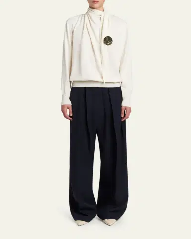 Jil Sander Pleated Wide-Leg Trousers | Thumbnail 2 Jil Sander Pleated Wide-Leg Trousers | Thumbnail 2