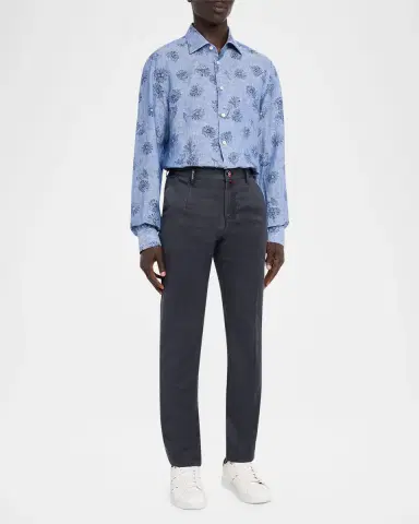 Kiton Men's Washed-Effect Wool Four-Pocket Pants | Thumbnail 2 Kiton Men's Washed-Effect Wool Four-Pocket Pants | Thumbnail 2