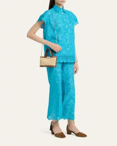 Valentino Garavani Mini Rockstud Viscose Raffia Top-Handle Bag | Thumbnail 5 Valentino Garavani Mini Rockstud Viscose Raffia Top-Handle Bag | Thumbnail 5