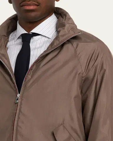 Brunello Cucinelli Men's Unlined Hooded Full-Zip Jacket | Thumbnail 5 Brunello Cucinelli Men's Unlined Hooded Full-Zip Jacket | Thumbnail 5