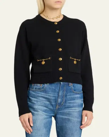 Chloé Horse-Button Wool-Cashmere Cardigan | Thumbnail 4 Chloé Horse-Button Wool-Cashmere Cardigan | Thumbnail 4