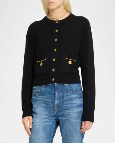 Chloé Horse-Button Wool-Cashmere Cardigan | Thumbnail 8 Chloé Horse-Button Wool-Cashmere Cardigan | Thumbnail 8