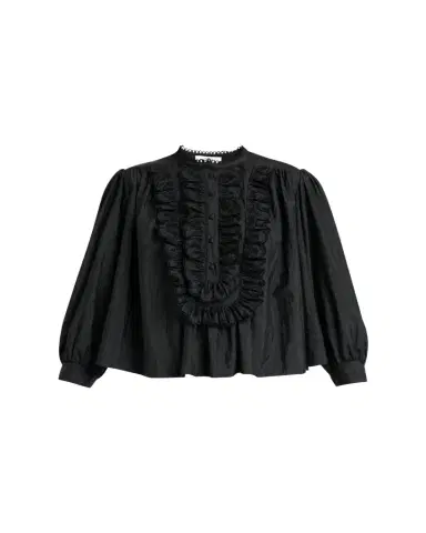 Chloe Embroidered Ruffle Taffeta Blouse | Thumbnail 1 Chloe Embroidered Ruffle Taffeta Blouse | Thumbnail 1