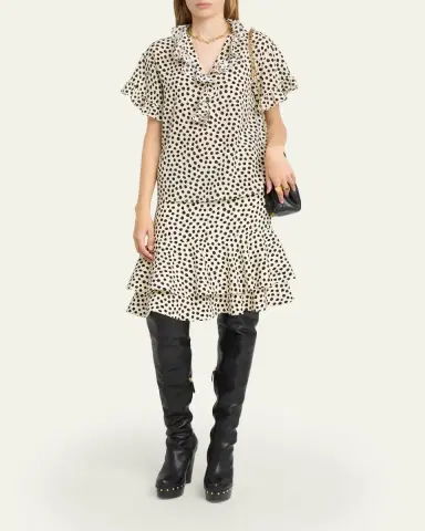 Chloé Dot-Print Organic Silk Crepe De Chine Blouse | Thumbnail 2 Chloé Dot-Print Organic Silk Crepe De Chine Blouse | Thumbnail 2