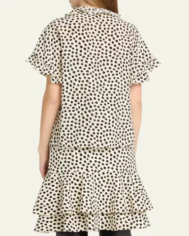 Chloé Dot-Print Organic Silk Crepe De Chine Blouse | Thumbnail 3 Chloé Dot-Print Organic Silk Crepe De Chine Blouse | Thumbnail 3