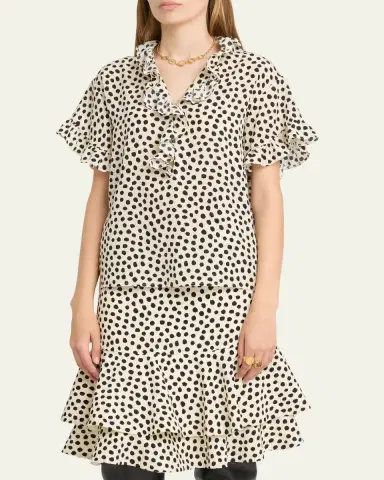 Chloé Dot-Print Organic Silk Crepe De Chine Blouse | Thumbnail 4 Chloé Dot-Print Organic Silk Crepe De Chine Blouse | Thumbnail 4