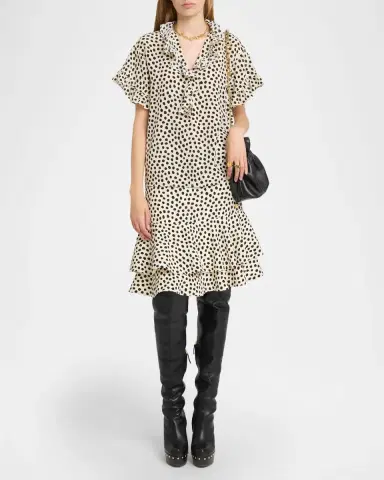 Chloé Dot-Print Organic Silk Crepe De Chine Blouse | Thumbnail 6 Chloé Dot-Print Organic Silk Crepe De Chine Blouse | Thumbnail 6