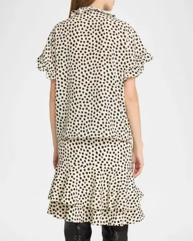 Chloé Dot-Print Organic Silk Crepe De Chine Blouse | Thumbnail 7 Chloé Dot-Print Organic Silk Crepe De Chine Blouse | Thumbnail 7