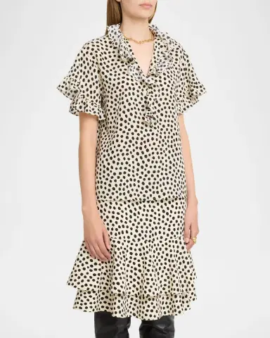 Chloé Dot-Print Organic Silk Crepe De Chine Blouse | Thumbnail 8 Chloé Dot-Print Organic Silk Crepe De Chine Blouse | Thumbnail 8
