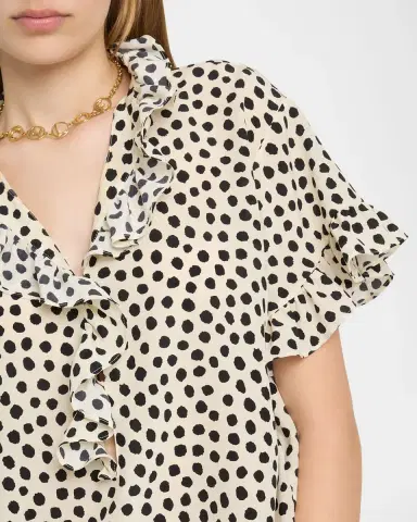 Chloé Dot-Print Organic Silk Crepe De Chine Blouse | Thumbnail 9 Chloé Dot-Print Organic Silk Crepe De Chine Blouse | Thumbnail 9
