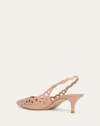 Gianvito Rossi 55mm Perforated Nappa Leather Slingback Pumps | Thumbnail 2 Gianvito Rossi 55mm Perforated Nappa Leather Slingback Pumps | Thumbnail 2