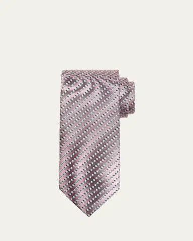 Brioni Men's Micro-Print Silk Jacquard Tie | Thumbnail 2 Brioni Men's Micro-Print Silk Jacquard Tie | Thumbnail 2