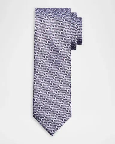 Brioni Men's Micro-Print Silk Jacquard Tie | Thumbnail 3 Brioni Men's Micro-Print Silk Jacquard Tie | Thumbnail 3