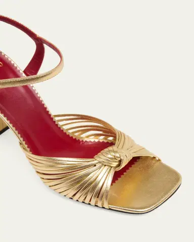 Valentino Garavani 90mm VLogo Anne Metallic Leather Block-Heel Sandals | Thumbnail 5 Valentino Garavani 90mm VLogo Anne Metallic Leather Block-Heel Sandals | Thumbnail 5