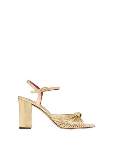Valentino Garavani 90mm VLogo Anne Metallic Leather Block-Heel Sandals | Thumbnail 1 Valentino Garavani 90mm VLogo Anne Metallic Leather Block-Heel Sandals | Thumbnail 1