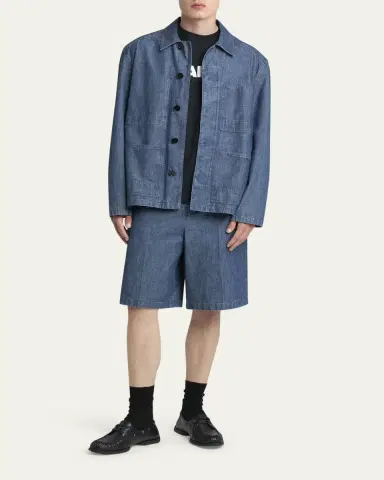 Jil Sander Men's Denim Chore Jacket | Thumbnail 2 Jil Sander Men's Denim Chore Jacket | Thumbnail 2