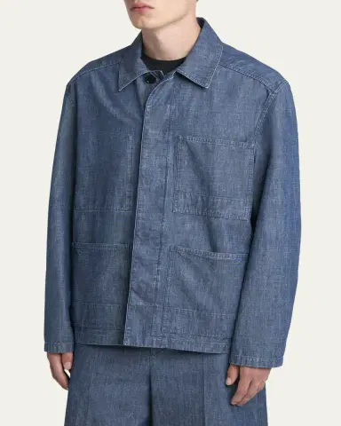 Jil Sander Men's Denim Chore Jacket | Thumbnail 4 Jil Sander Men's Denim Chore Jacket | Thumbnail 4