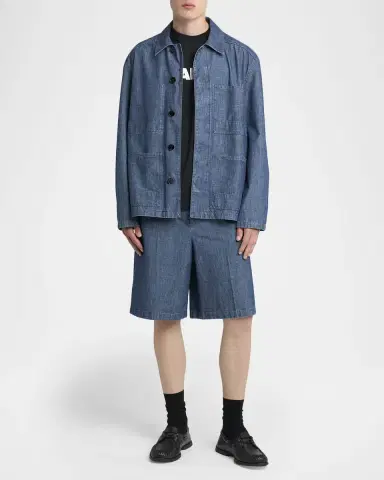 Jil Sander Men's Denim Chore Jacket | Thumbnail 6 Jil Sander Men's Denim Chore Jacket | Thumbnail 6
