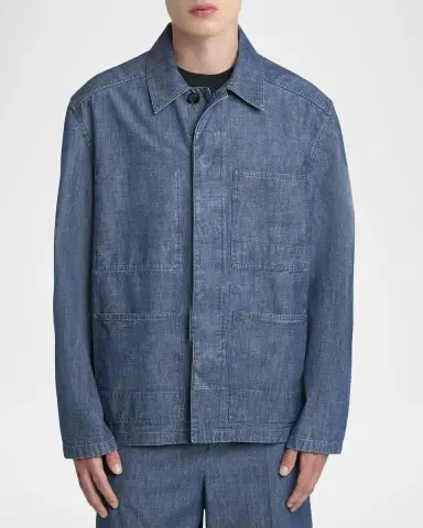 Jil Sander Men's Denim Chore Jacket | Thumbnail 8 Jil Sander Men's Denim Chore Jacket | Thumbnail 8