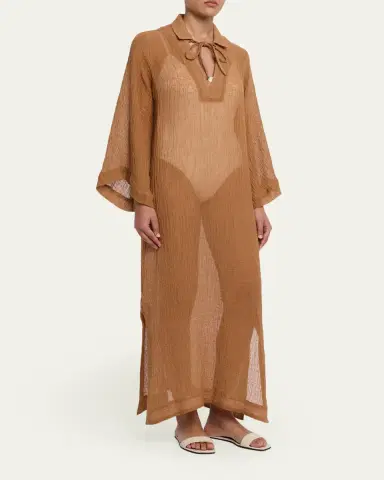 Lisa Marie Fernandez Gauze Tunic Caftan Coverup | Thumbnail 4 Lisa Marie Fernandez Gauze Tunic Caftan Coverup | Thumbnail 4