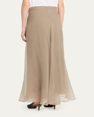 Brunello Cucinelli Crispy Silk Organza Overlay Midi Skirt | Thumbnail 3 Brunello Cucinelli Crispy Silk Organza Overlay Midi Skirt | Thumbnail 3