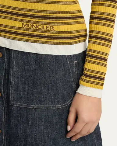 Moncler Stripe Long-Sleeve Polo Cardigan | Thumbnail 5 Moncler Stripe Long-Sleeve Polo Cardigan | Thumbnail 5