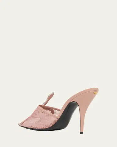 Valentino Garavani 105mm Embellished Snake Leather Mesh Mule Pumps | Thumbnail 4 Valentino Garavani 105mm Embellished Snake Leather Mesh Mule Pumps | Thumbnail 4