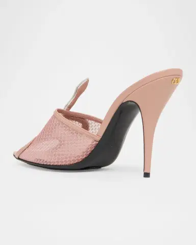 Valentino Garavani 105mm Embellished Snake Leather Mesh Mule Pumps | Thumbnail 8 Valentino Garavani 105mm Embellished Snake Leather Mesh Mule Pumps | Thumbnail 8