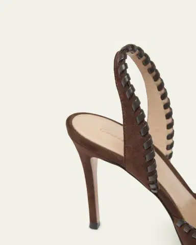 Gianvito Rossi 85mm Whipstitch Suede Slingback Pumps | Thumbnail 3 Gianvito Rossi 85mm Whipstitch Suede Slingback Pumps | Thumbnail 3