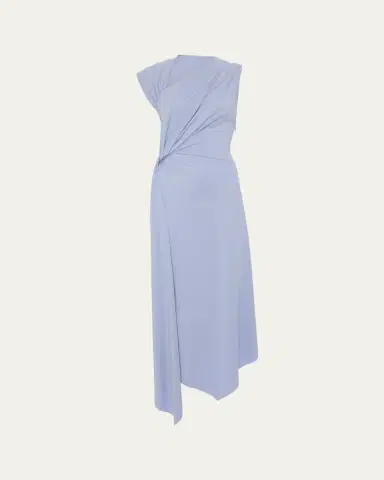 Victoria Beckham Sleeveless Twisted Asymmetric Midi Dress | Thumbnail 2 Victoria Beckham Sleeveless Twisted Asymmetric Midi Dress | Thumbnail 2