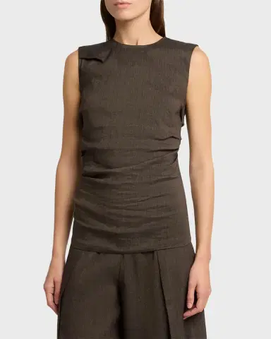 Proenza Schouler White Label Anoushka Ruched Slub Linen Top | Thumbnail 13 Proenza Schouler White Label Anoushka Ruched Slub Linen Top | Thumbnail 13