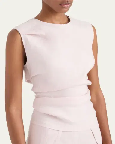 Proenza Schouler White Label Anoushka Ruched Slub Linen Top | Thumbnail 18 Proenza Schouler White Label Anoushka Ruched Slub Linen Top | Thumbnail 18