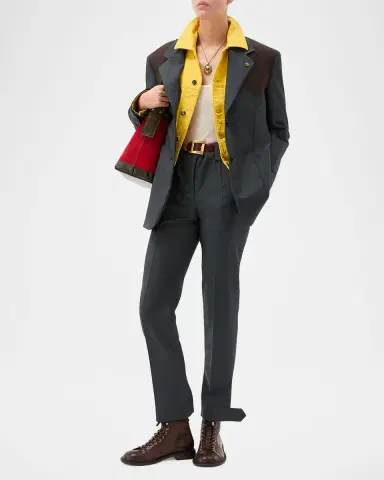 Versace Tapered Formal Wool Pants | Thumbnail 8 Versace Tapered Formal Wool Pants | Thumbnail 8