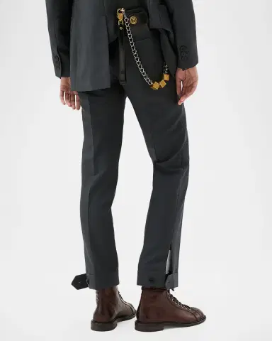 Versace Tapered Formal Wool Pants | Thumbnail 9 Versace Tapered Formal Wool Pants | Thumbnail 9