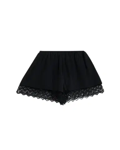 Simone Rocha Lace Trim Silk Pull-On Shorts | Thumbnail 1 Simone Rocha Lace Trim Silk Pull-On Shorts | Thumbnail 1