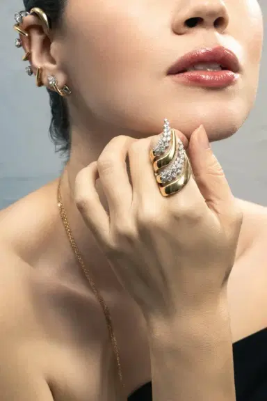 YEPREM Diamond Round Stackable Strada Ring | Thumbnail 3 YEPREM Diamond Round Stackable Strada Ring | Thumbnail 3