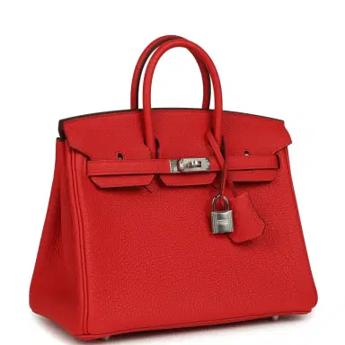 HERMÈS Hermes Birkin 25 Rouge Radieux Togo Palladium Hardware | Thumbnail 2 HERMÈS Hermes Birkin 25 Rouge Radieux Togo Palladium Hardware | Thumbnail 2