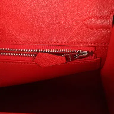HERMÈS Hermes Birkin 25 Rouge Radieux Togo Palladium Hardware | Thumbnail 9 HERMÈS Hermes Birkin 25 Rouge Radieux Togo Palladium Hardware | Thumbnail 9