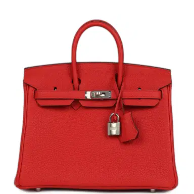HERMÈS Hermes Birkin 25 Rouge Radieux Togo Palladium Hardware | Thumbnail 1 HERMÈS Hermes Birkin 25 Rouge Radieux Togo Palladium Hardware | Thumbnail 1
